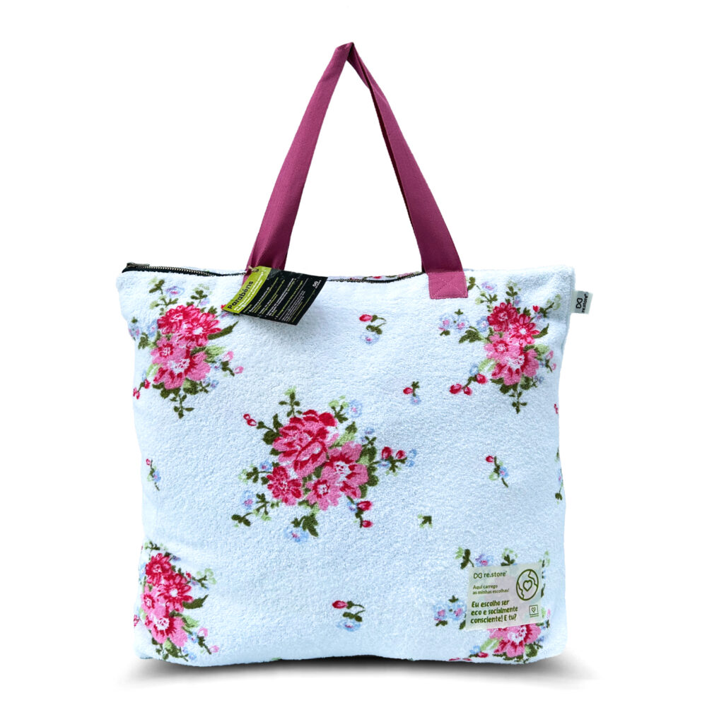 Saco de Praia em Felpo Floral Rosa Saco de Praia em Felpo Floral Rosa