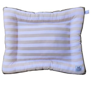 Beige striped cushion bed